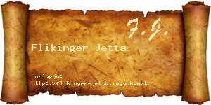 Flikinger Jetta névjegykártya